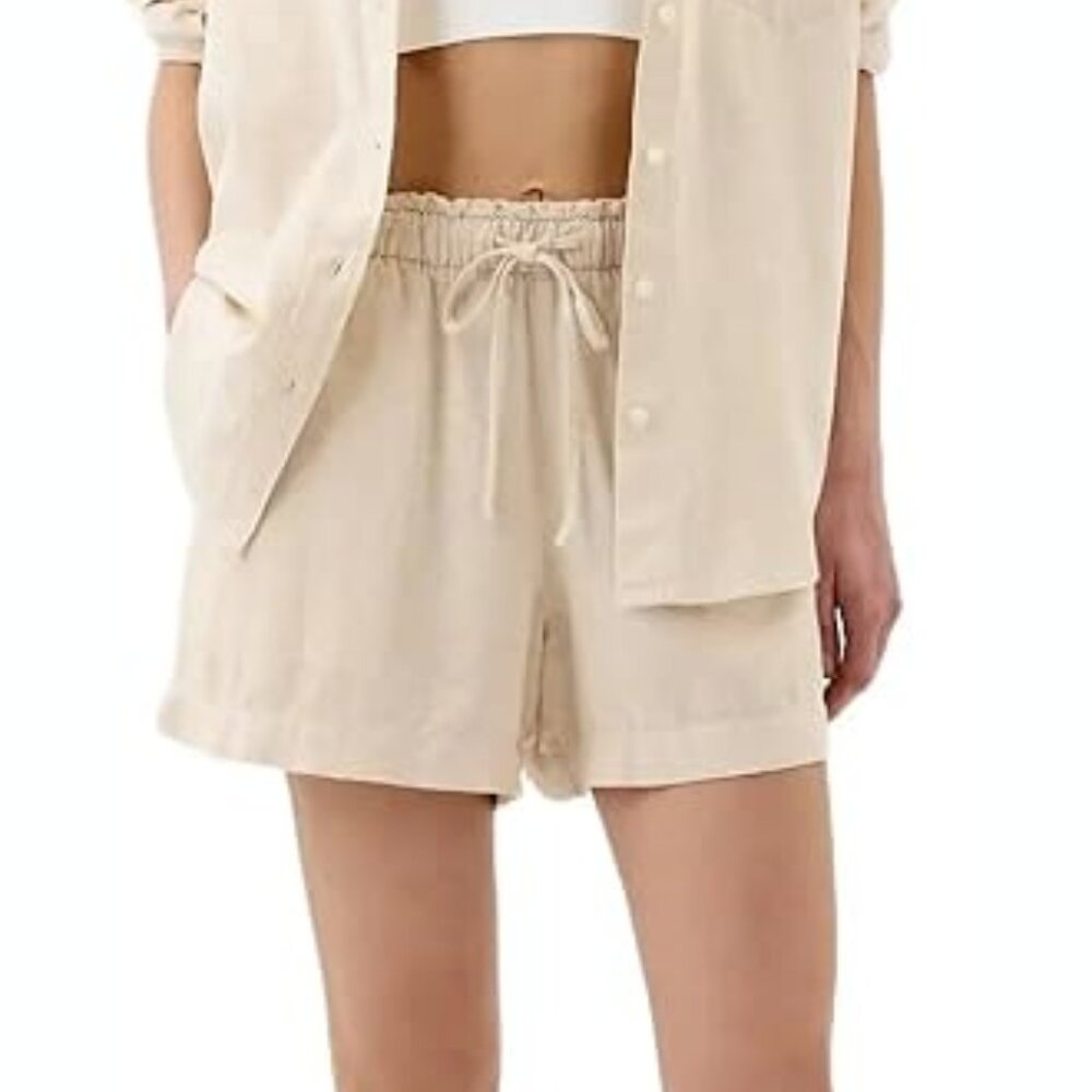 4" Mid Rise Easy Linen-Blend Pull-On Shorts